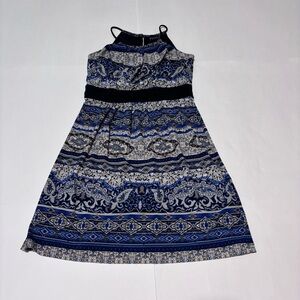 🍁Blue and Black Patterned Women’s Dress